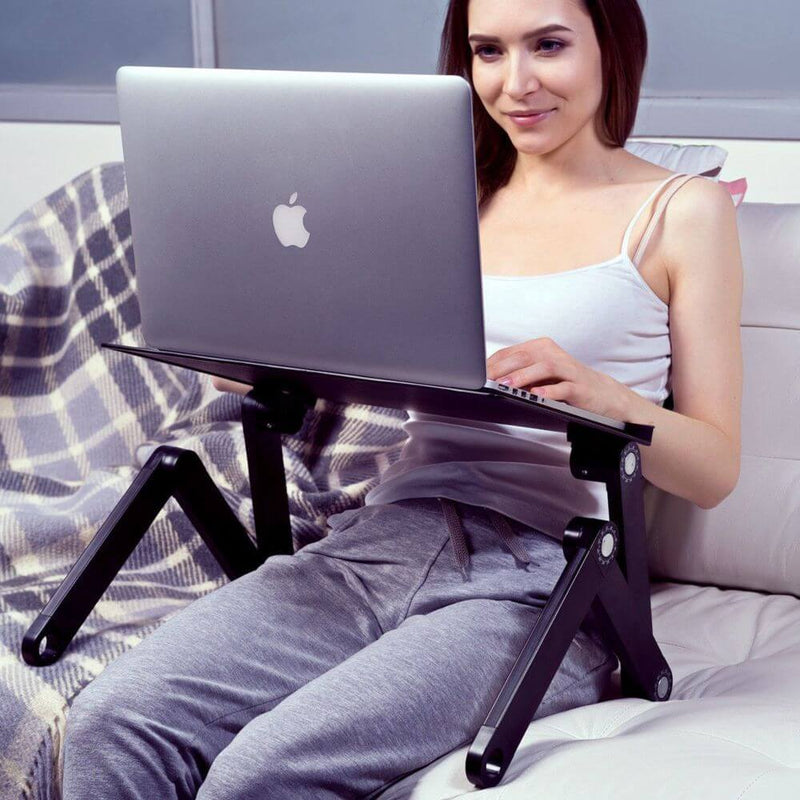 360-Degree Rotation Multifunctional Folding Table with Fan & Mouse