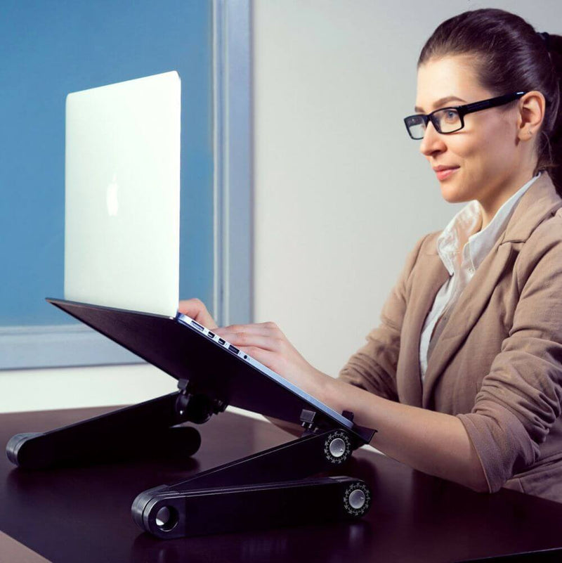 360-Degree Rotation Multifunctional Folding Table with Fan & Mouse