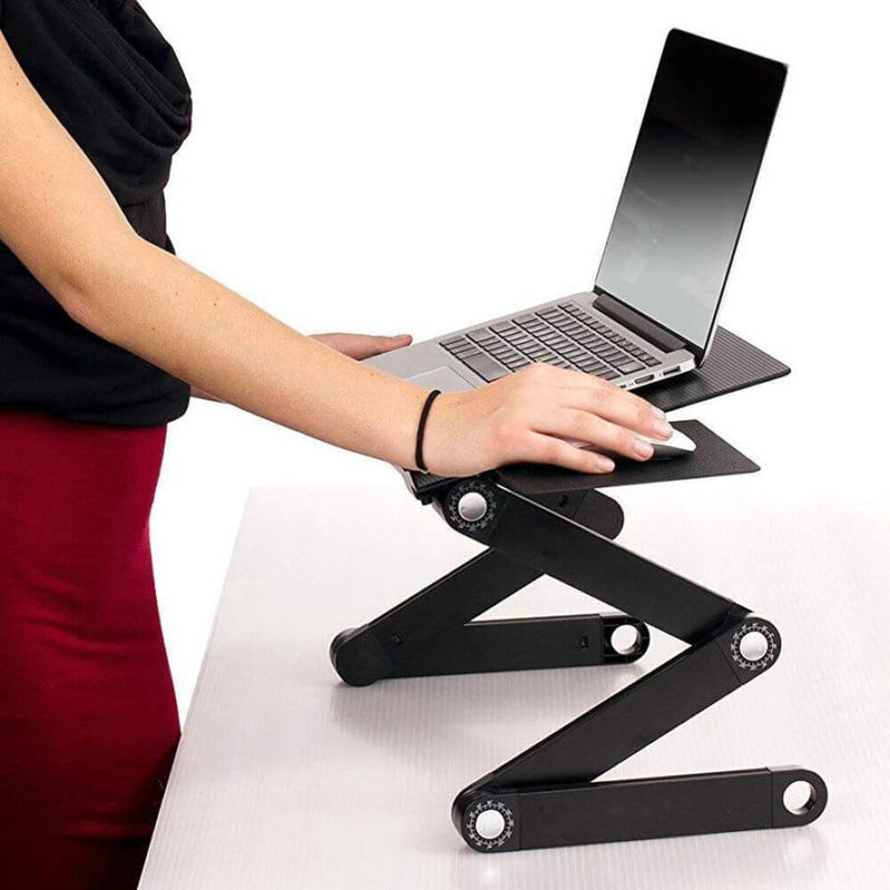 360-Degree Rotation Multifunctional Folding Table with Fan & Mouse