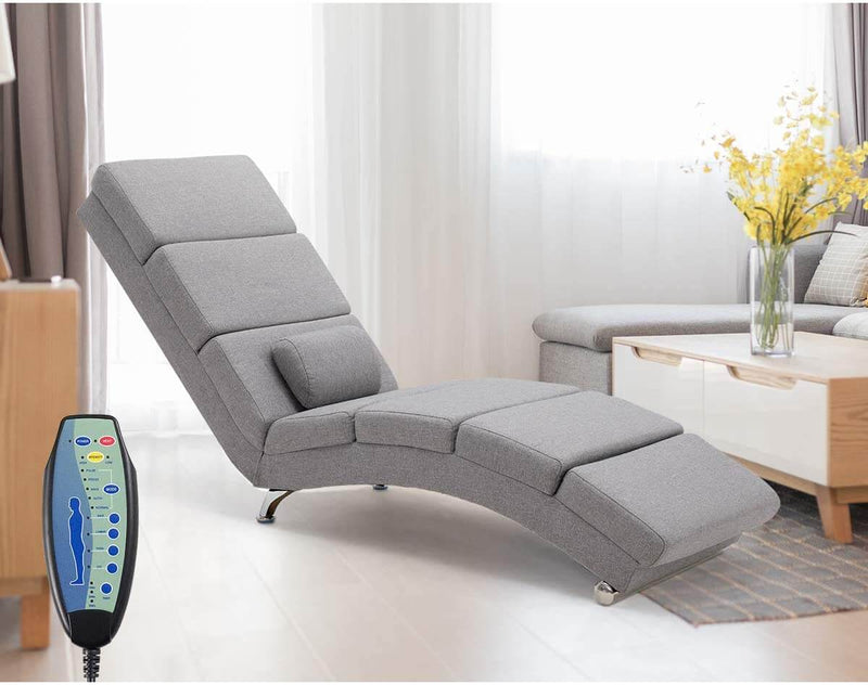 Electric Massage Recliner Chair, Ergonomic Chaise Lounge Massage Recliner, Grey