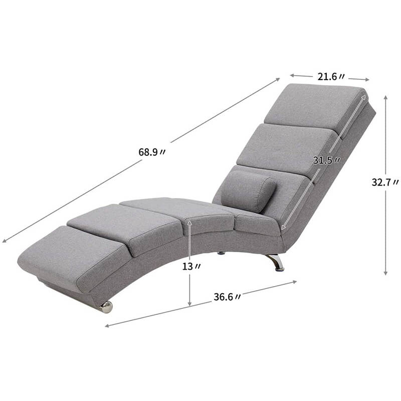 Electric Massage Recliner Chair, Ergonomic Chaise Lounge Massage Recliner, Grey