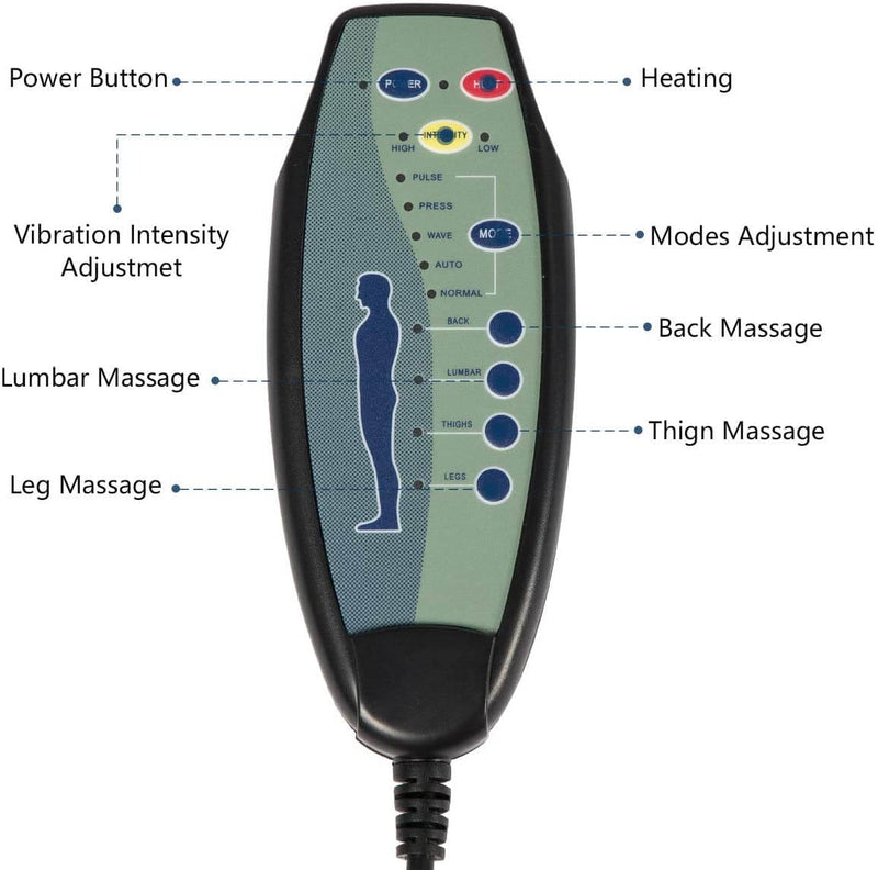 Electric Massage Recliner Chair, Ergonomic Chaise Lounge Massage Recliner, Grey