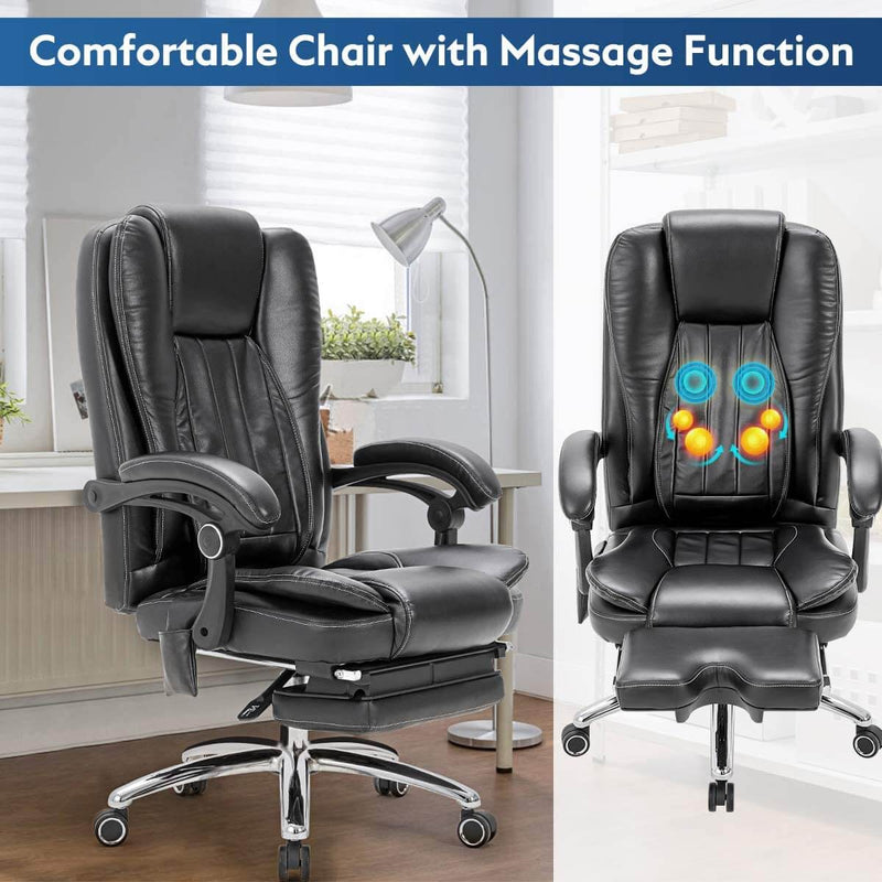 Massage Office Chair Ergonomic Computer Chair with kneading Massage and Vibration Massage, Lumbar Support