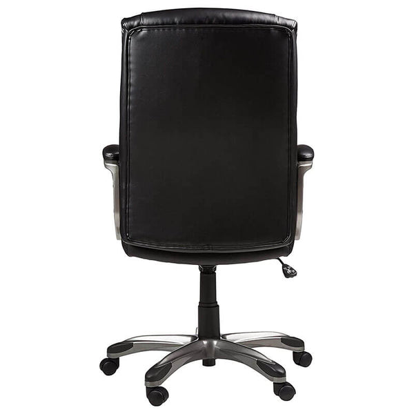 Adjustable Office Chair High-Back, Leather Chair, Swivel, Black