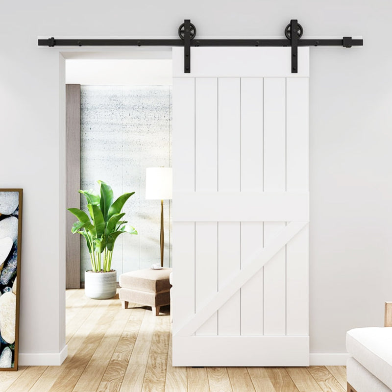 DIYHD 150cm-300cm Vintage Spoke Industrial Wheel Sliding Barn Wood Door Interior Closet Door Kitchen Door Track Hardware