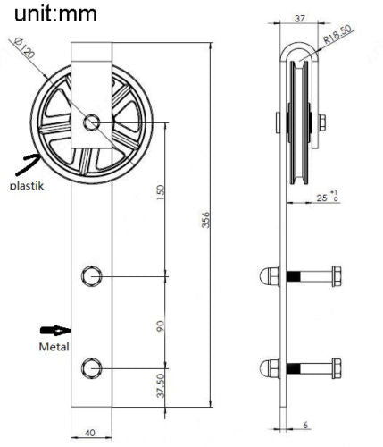 DIYHD 150cm-300cm Vintage Spoke Industrial Wheel Sliding Barn Wood Door Interior Closet Door Kitchen Door Track Hardware