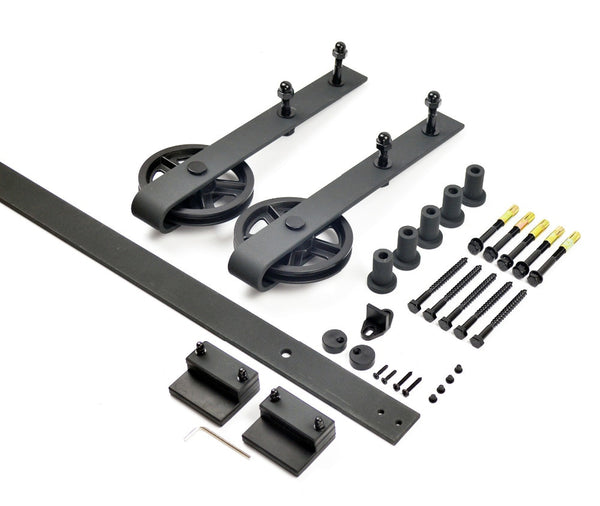 DIYHD 150cm-300cm Vintage Spoke Industrial Wheel Sliding Barn Wood Door Interior Closet Door Kitchen Door Track Hardware