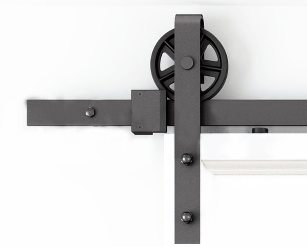 DIYHD 150cm-300cm Vintage Spoke Industrial Wheel Sliding Barn Wood Door Interior Closet Door Kitchen Door Track Hardware