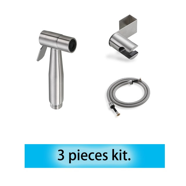 Handheld Toilet Bidet Sprayer Set Kit Stainless Steel Hand Bidet Faucet